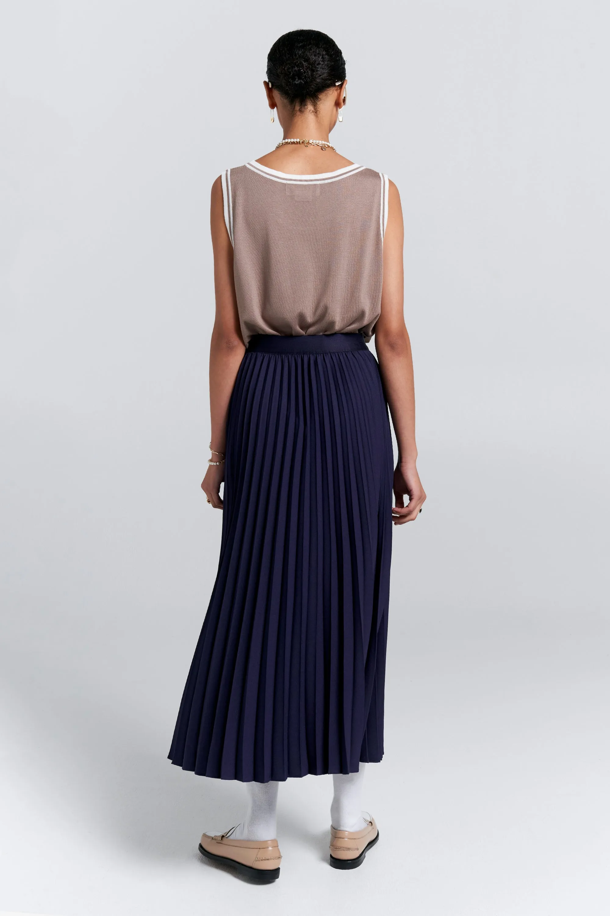 Sunray Pleated Skirt Navy sold by Karen Walker product image thumbnail 3