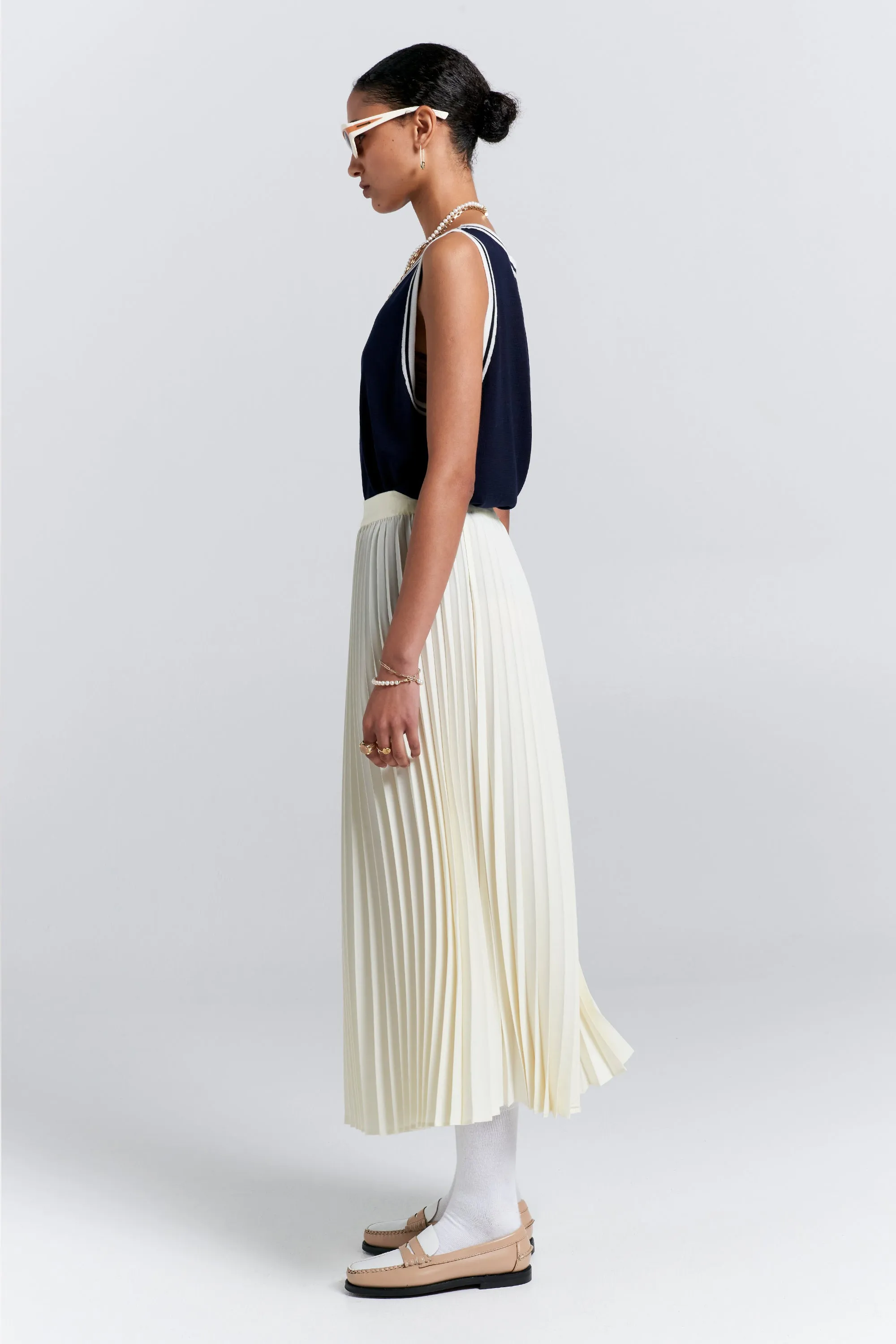 Sunray Pleated Skirt Cream sold by Karen Walker product image thumbnail 2