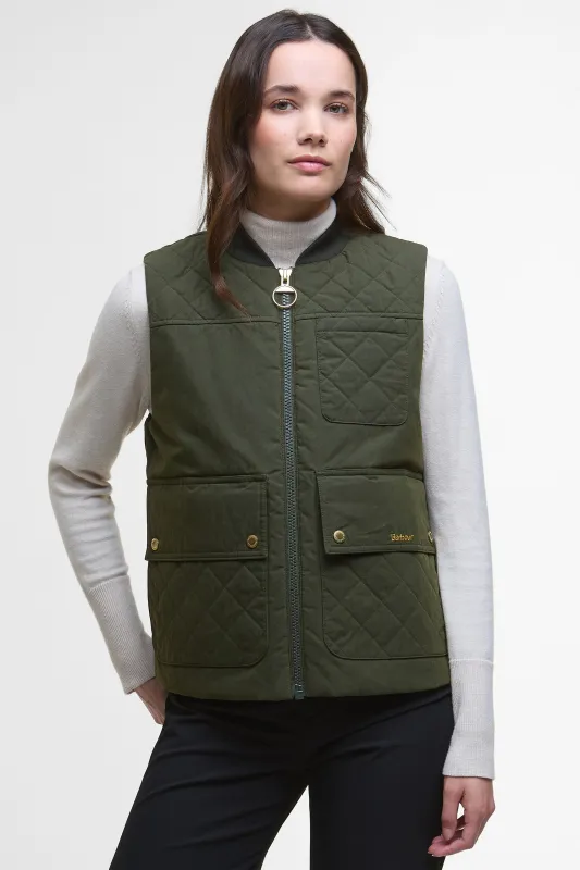 Theodora Gilet Olive sold by Karen Walker