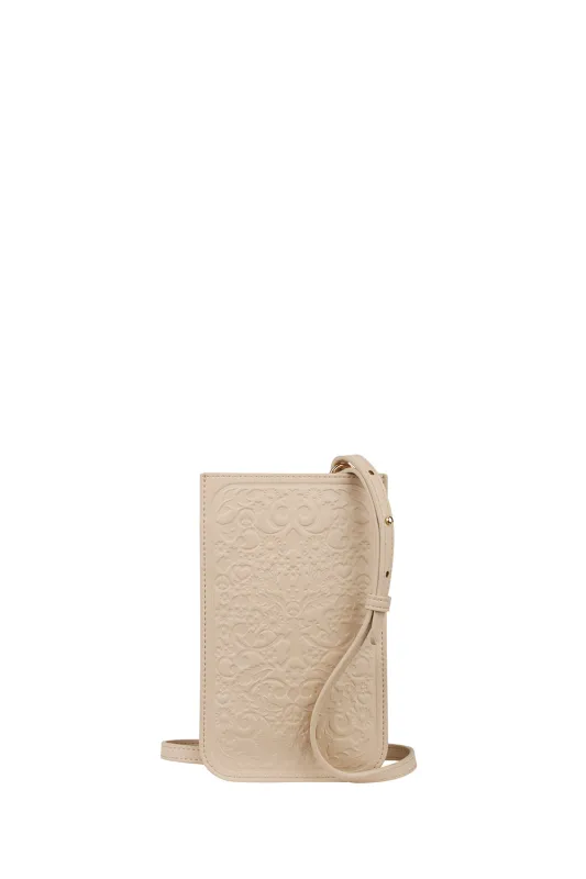 Filigree Phone Pouch Macadamia sold by Karen Walker