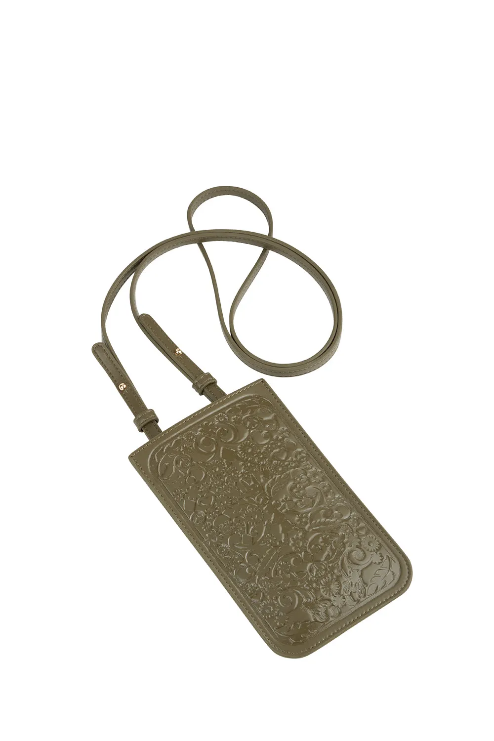 Filigree Phone Pouch Dark Olive sold by Karen Walker product image thumbnail 4
