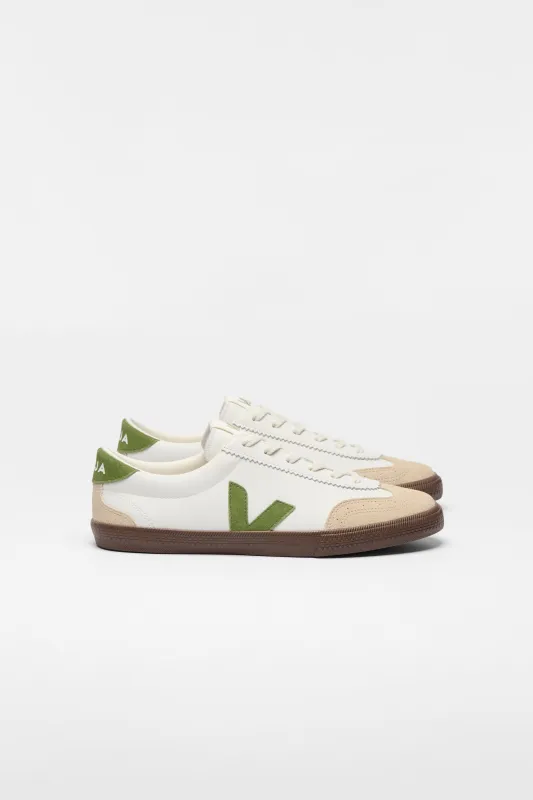Volley White/Kiwi/Bark sold by Karen Walker