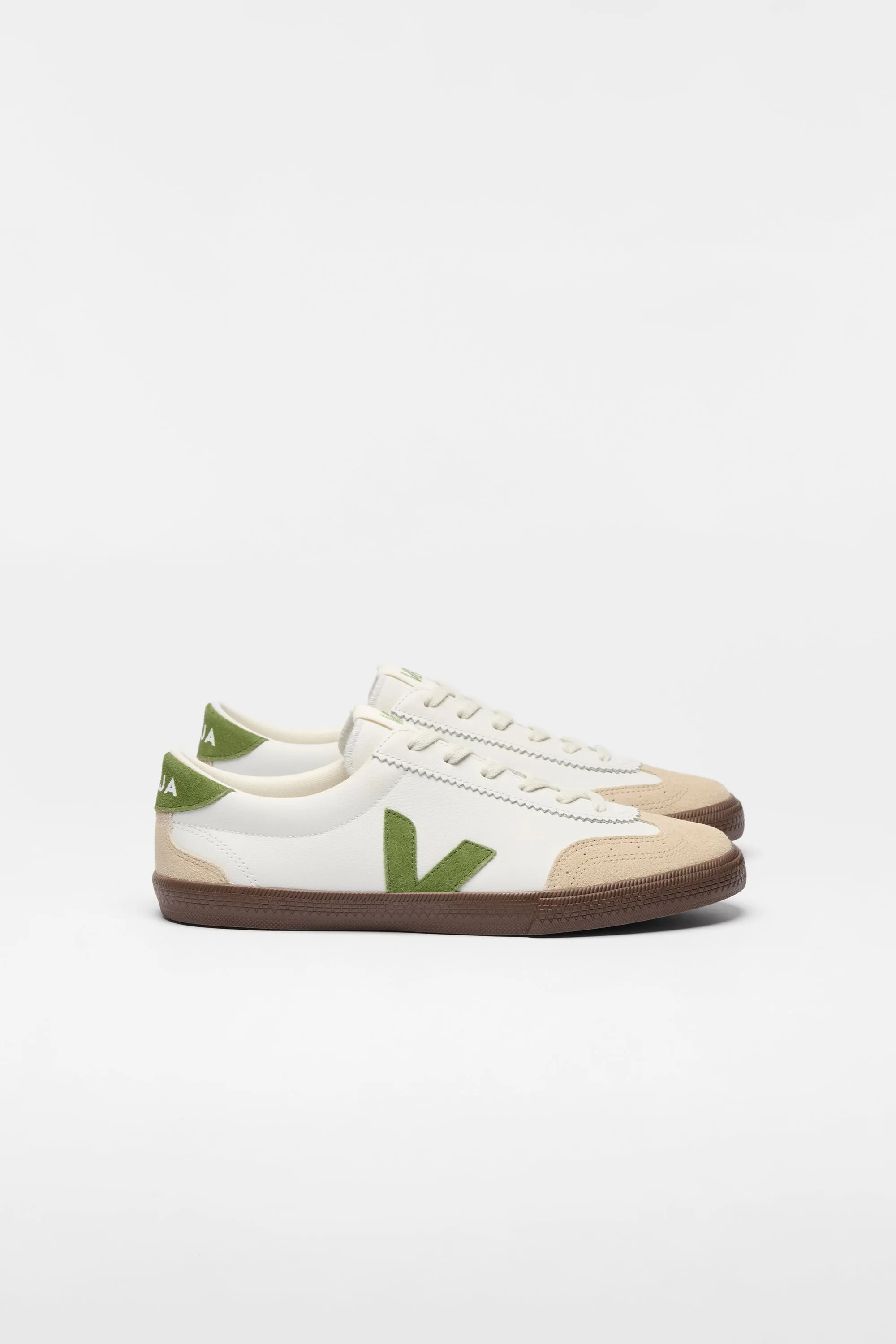 Volley White/Kiwi/Bark sold by Karen Walker