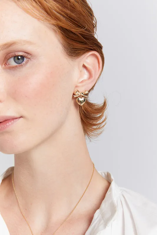 Superlove Bow Earrings Gold sold by Karen Walker