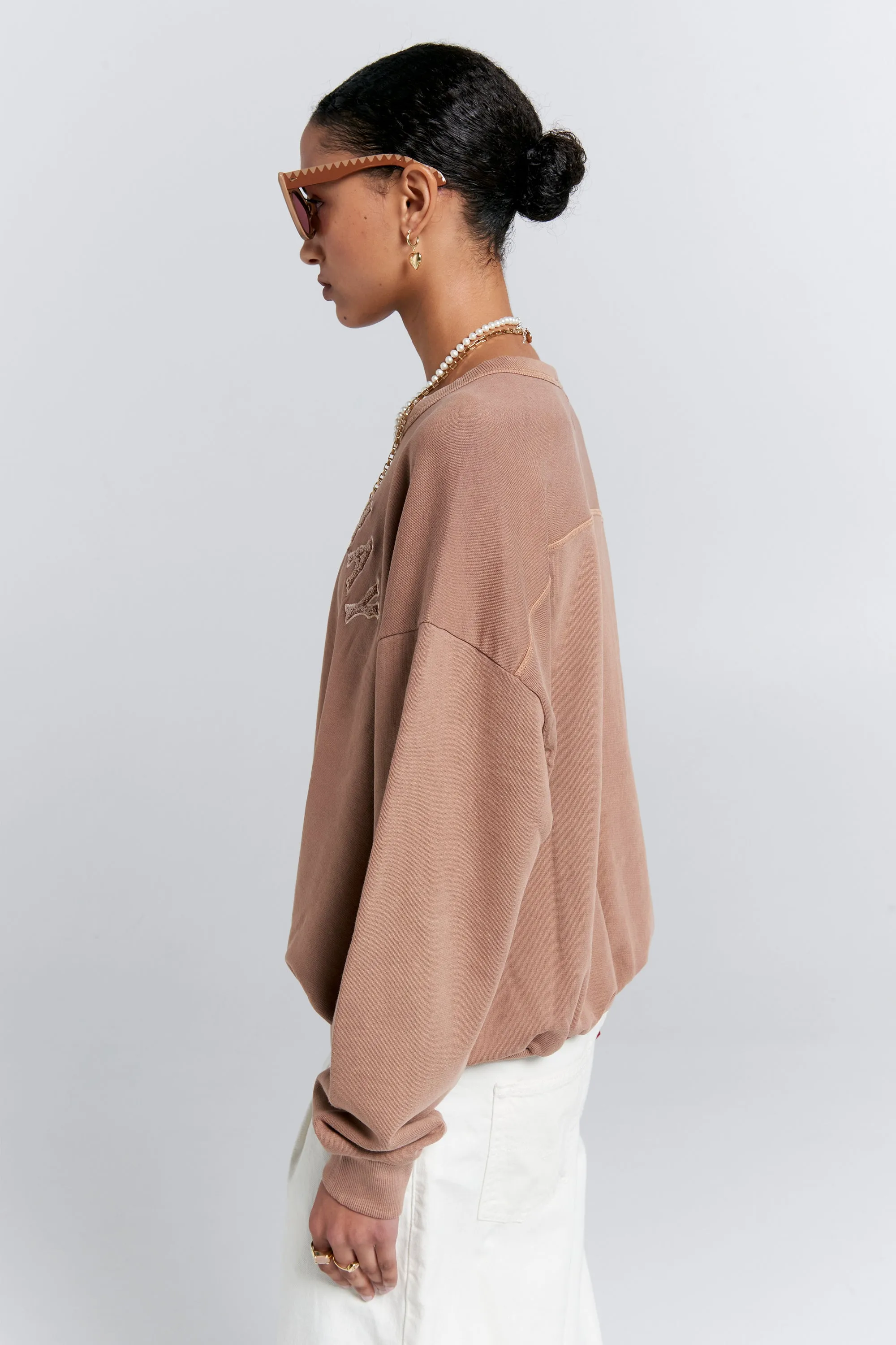 Runaway College Organic Cotton Crewneck Sweatshirt Taupe sold by Karen Walker product image thumbnail 2