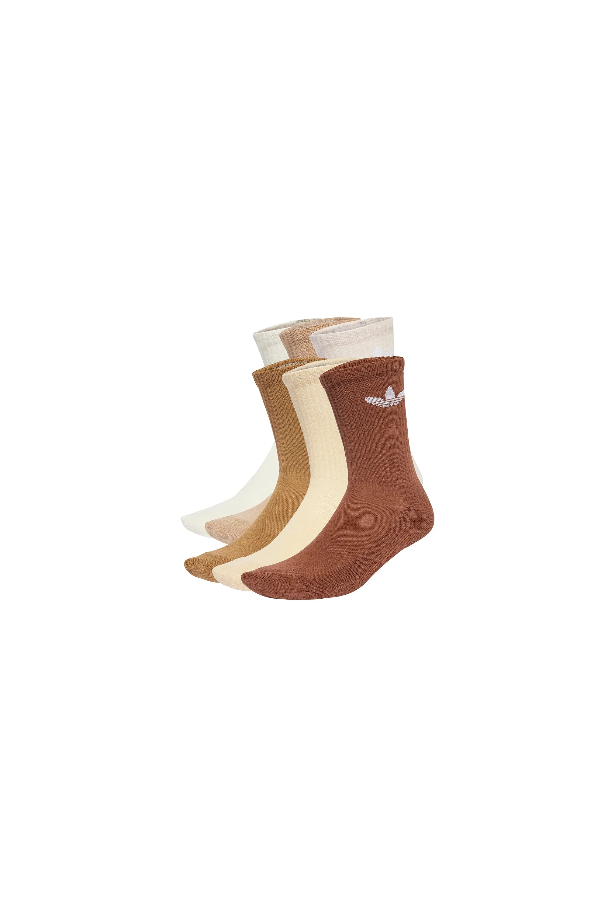 Trefoil Cushion Crew Socks 6 Pairs Cream White/Wonder Quartz/Sand Strata sold by Karen Walker