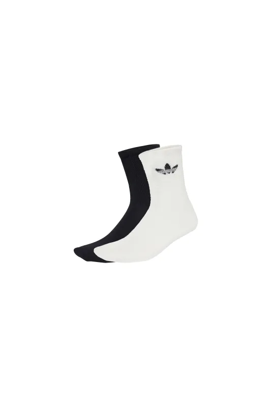 Fluffy Crew Socks 2 Pairs Off White/Black made by Adidas