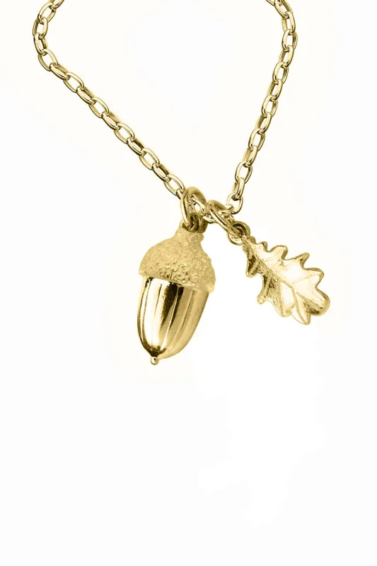 Acorn & Leaf Necklace Gold-Plated sold by Karen Walker