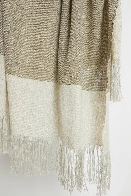 Stansborough Wool Blanket Scarf Ecru/Moss sold by Karen Walker product image thumbnail 3