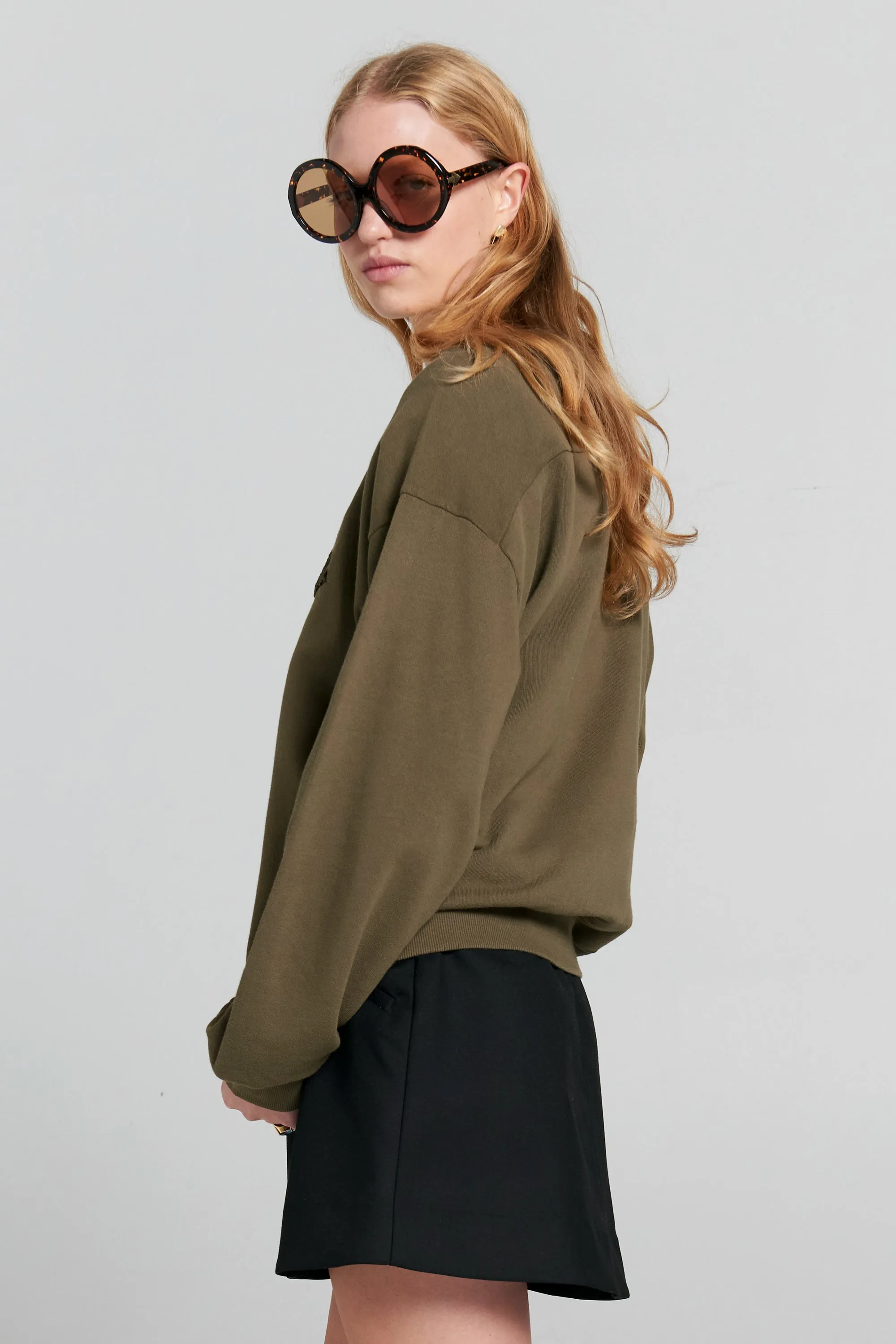 Runaway College Organic Cotton Crewneck Sweatshirt Hunter Green sold by Karen Walker product image thumbnail 2