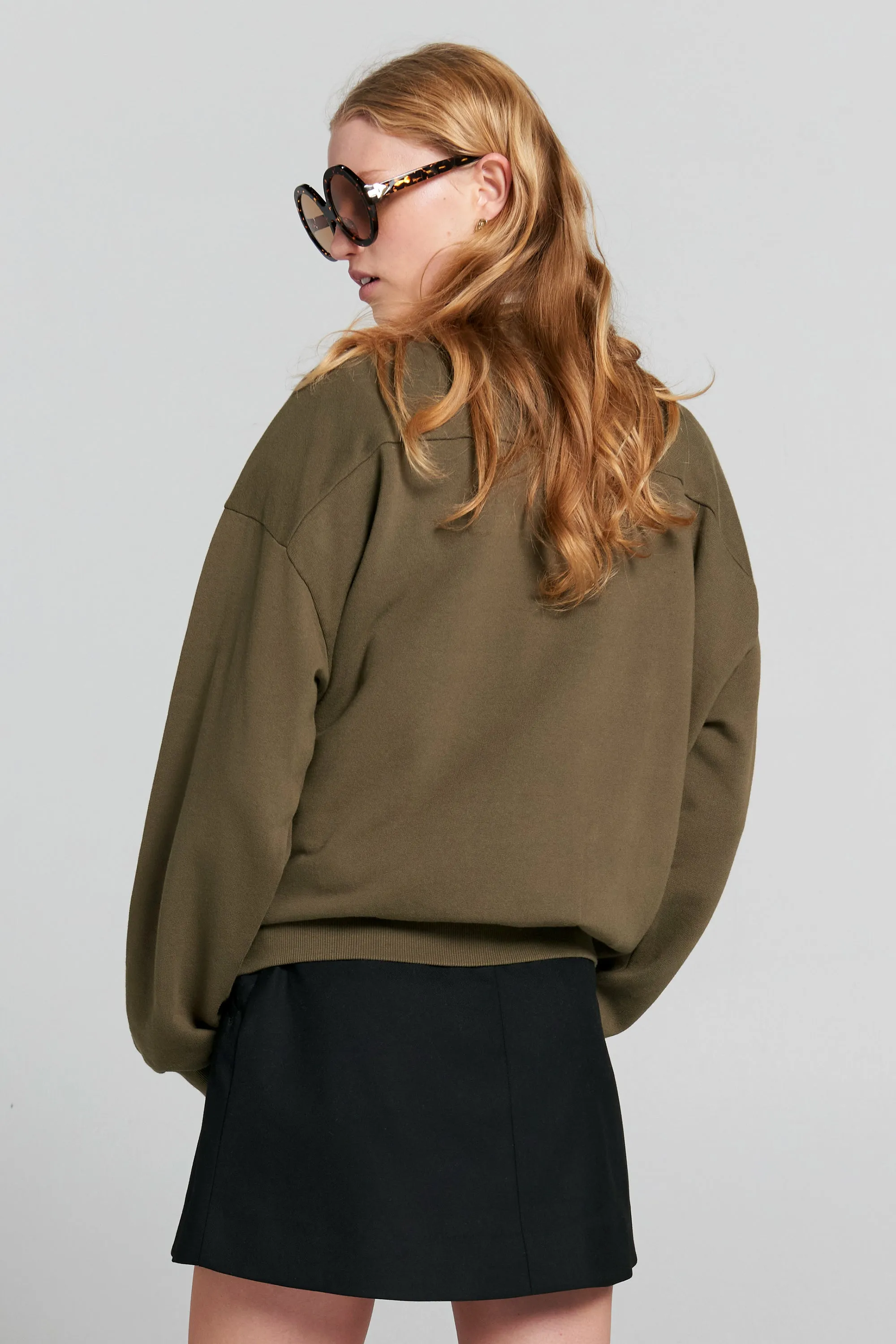 Runaway College Organic Cotton Crewneck Sweatshirt Hunter Green sold by Karen Walker product image thumbnail 3