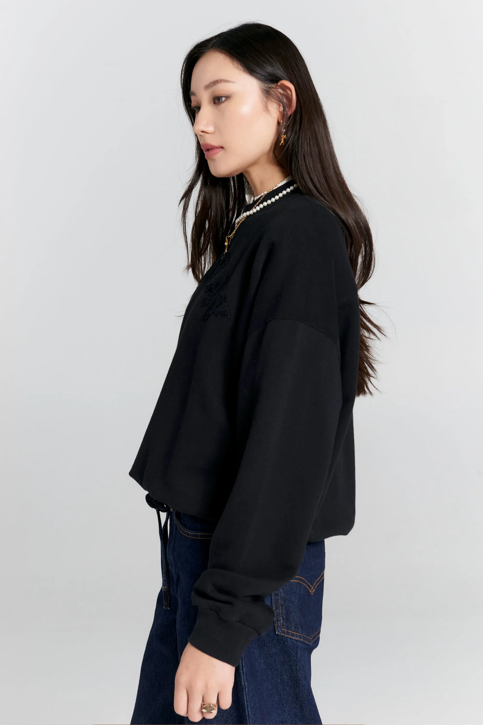Runaway College Organic Cotton Crewneck Sweatshirt Black sold by Karen Walker product image thumbnail 2
