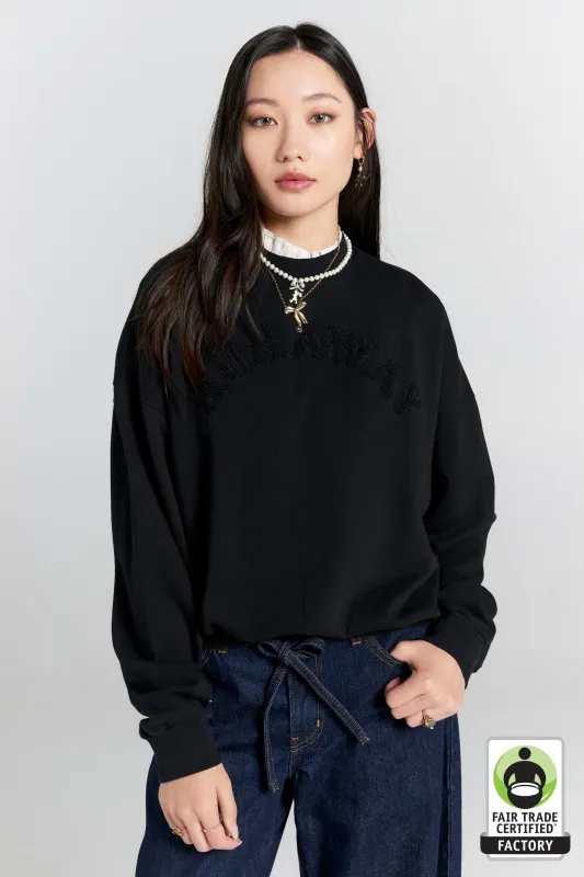Runaway College Organic Cotton Crewneck Sweatshirt Black sold by Karen Walker