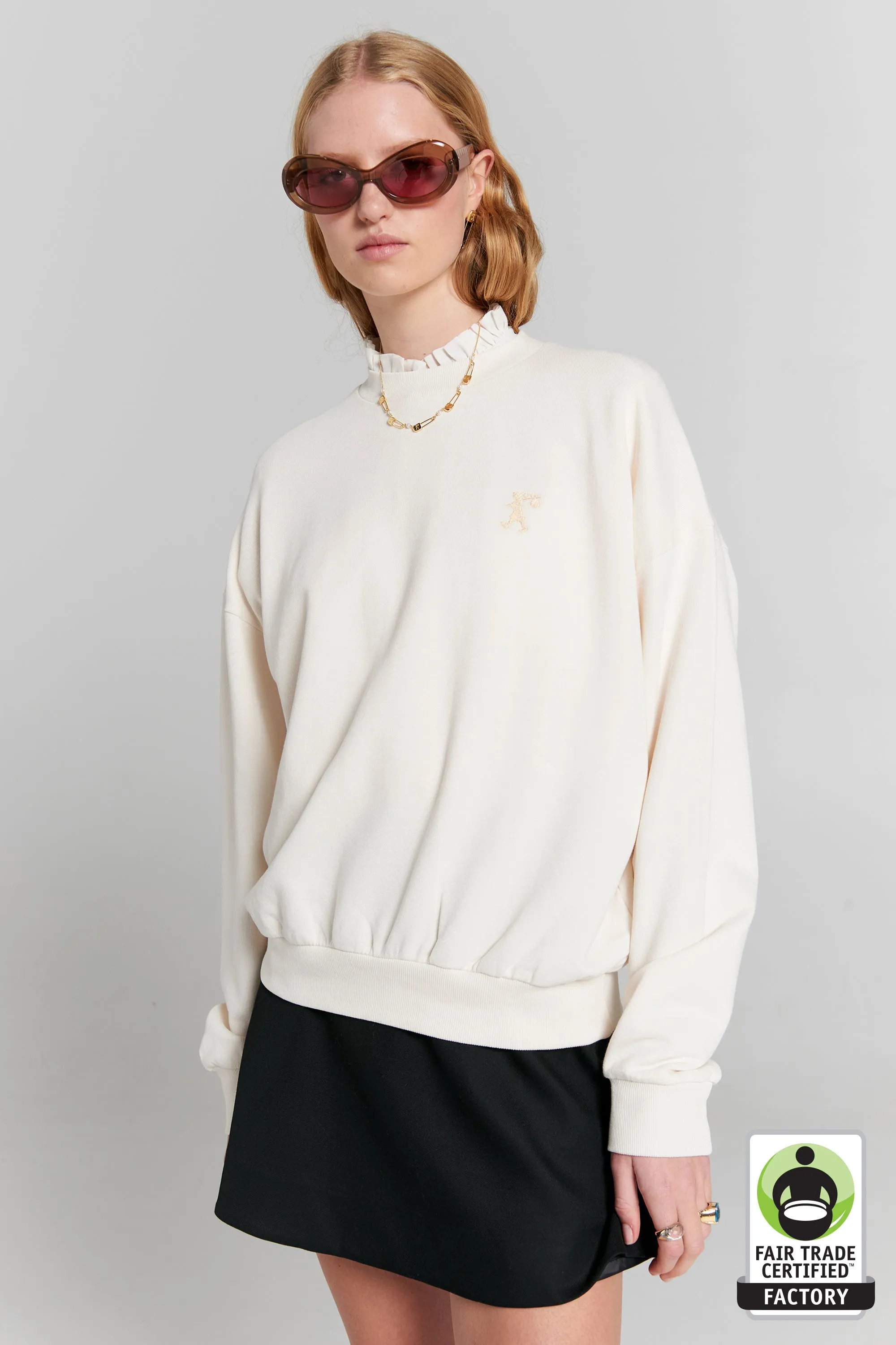 Runaway Girl Organic Cotton Crewneck Sweatshirt Ecru sold by Karen Walker