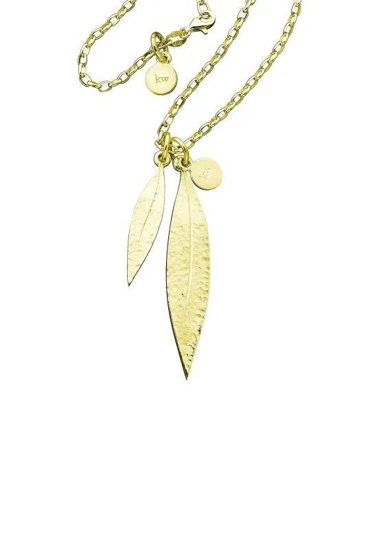 Double Leaf Necklace Gold sold by Karen Walker
