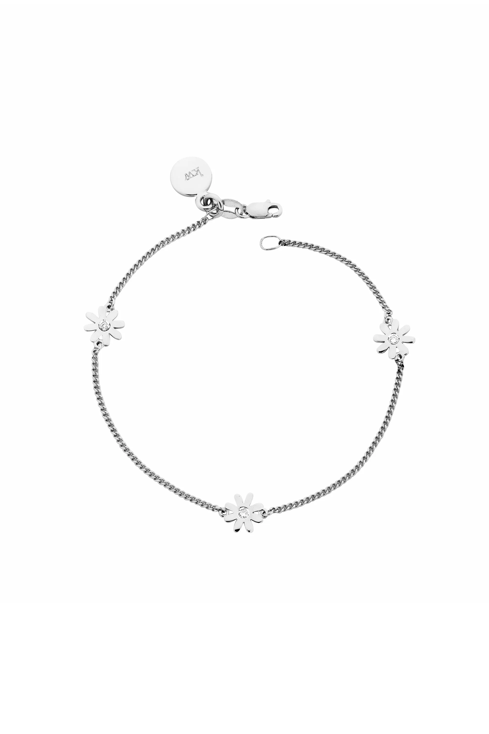 Daisy Bracelet with 3x70pc JK/I1 Diamonds Silver sold by Karen Walker