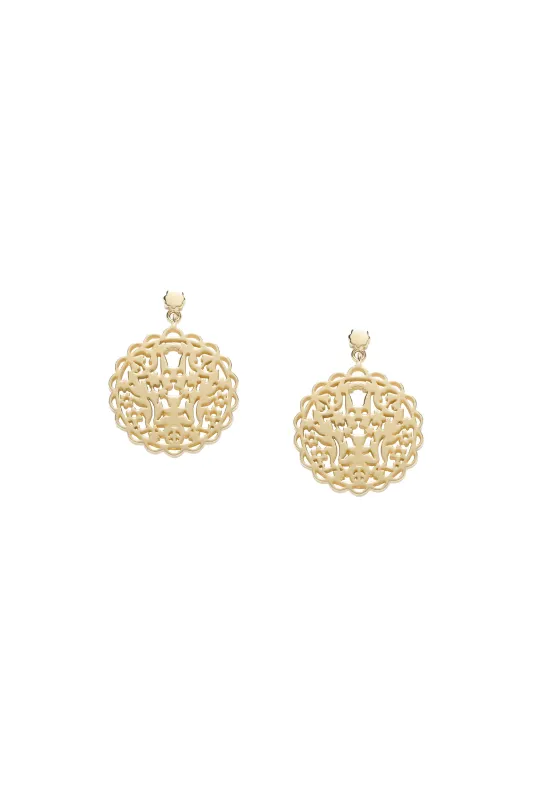 Filigree Rabbit Earrings Gold sold by Karen Walker