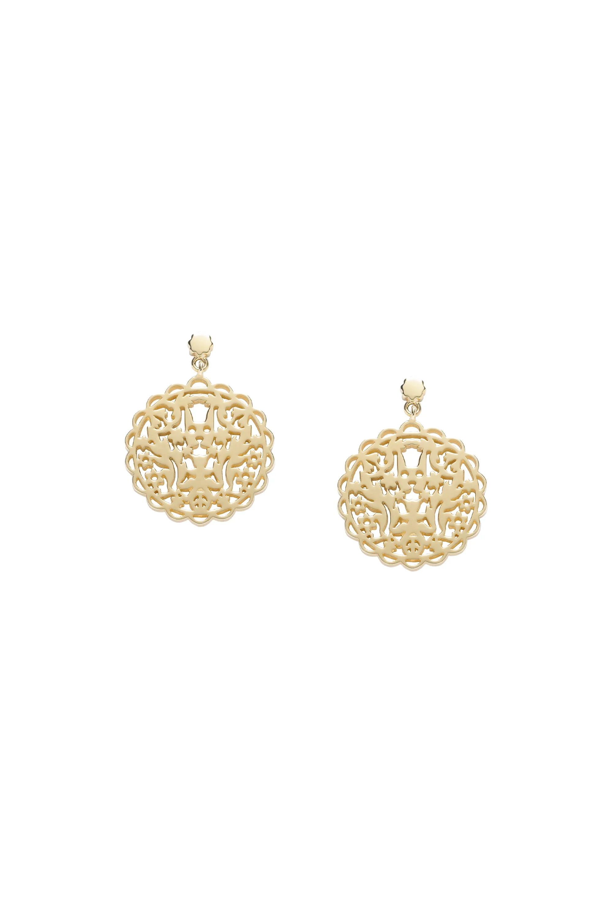 Filigree Rabbit Earrings Gold sold by Karen Walker