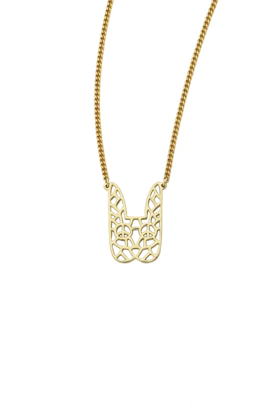 Filigree Bunny Necklace Gold sold by Karen Walker
