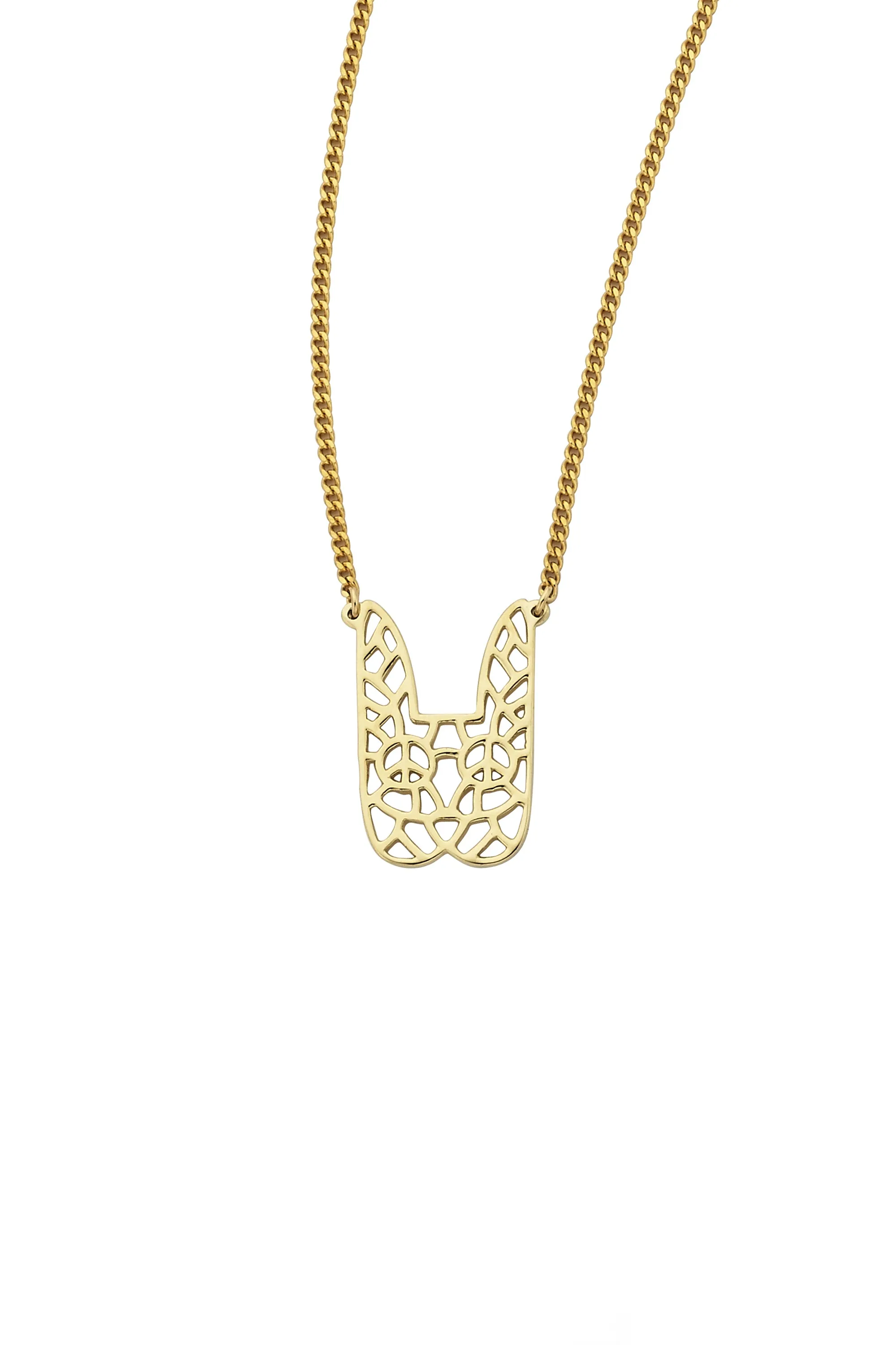 Filigree Bunny Necklace Gold sold by Karen Walker