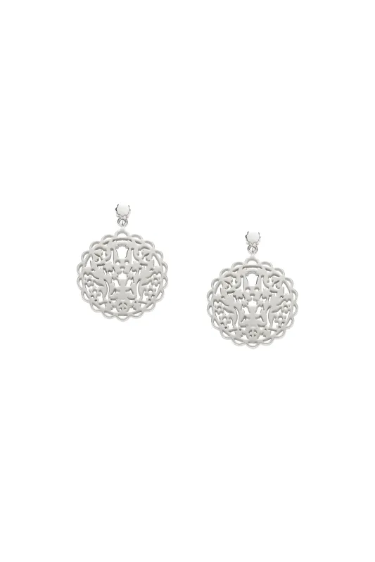 Filigree Rabbit Earrings Silver sold by Karen Walker