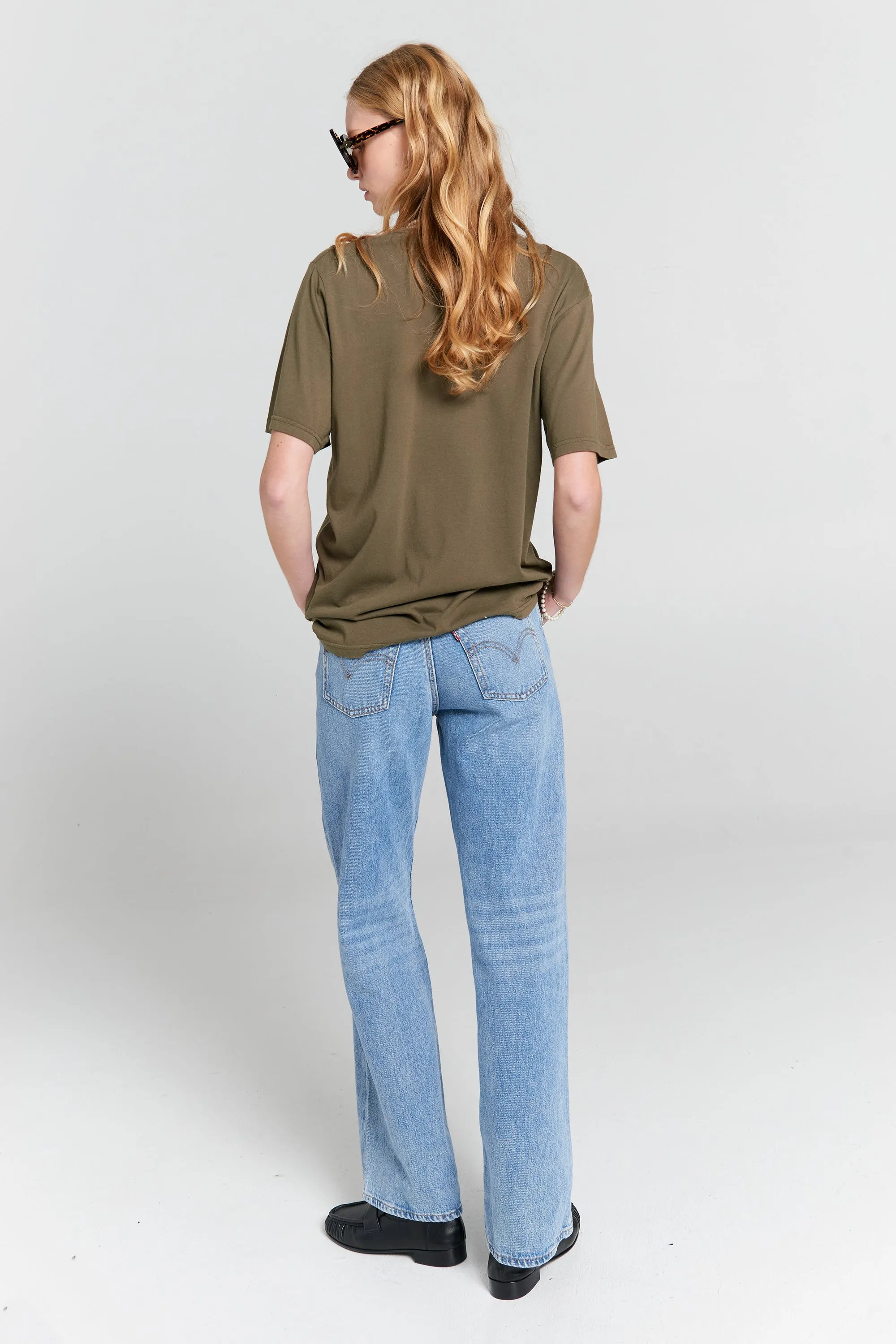 Embroidered Runaway Girl Classic Organic Cotton T-Shirt Hunter Green sold by Karen Walker product image thumbnail 2