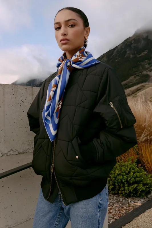 Quilted Bomber Jacket Black sold by Karen Walker