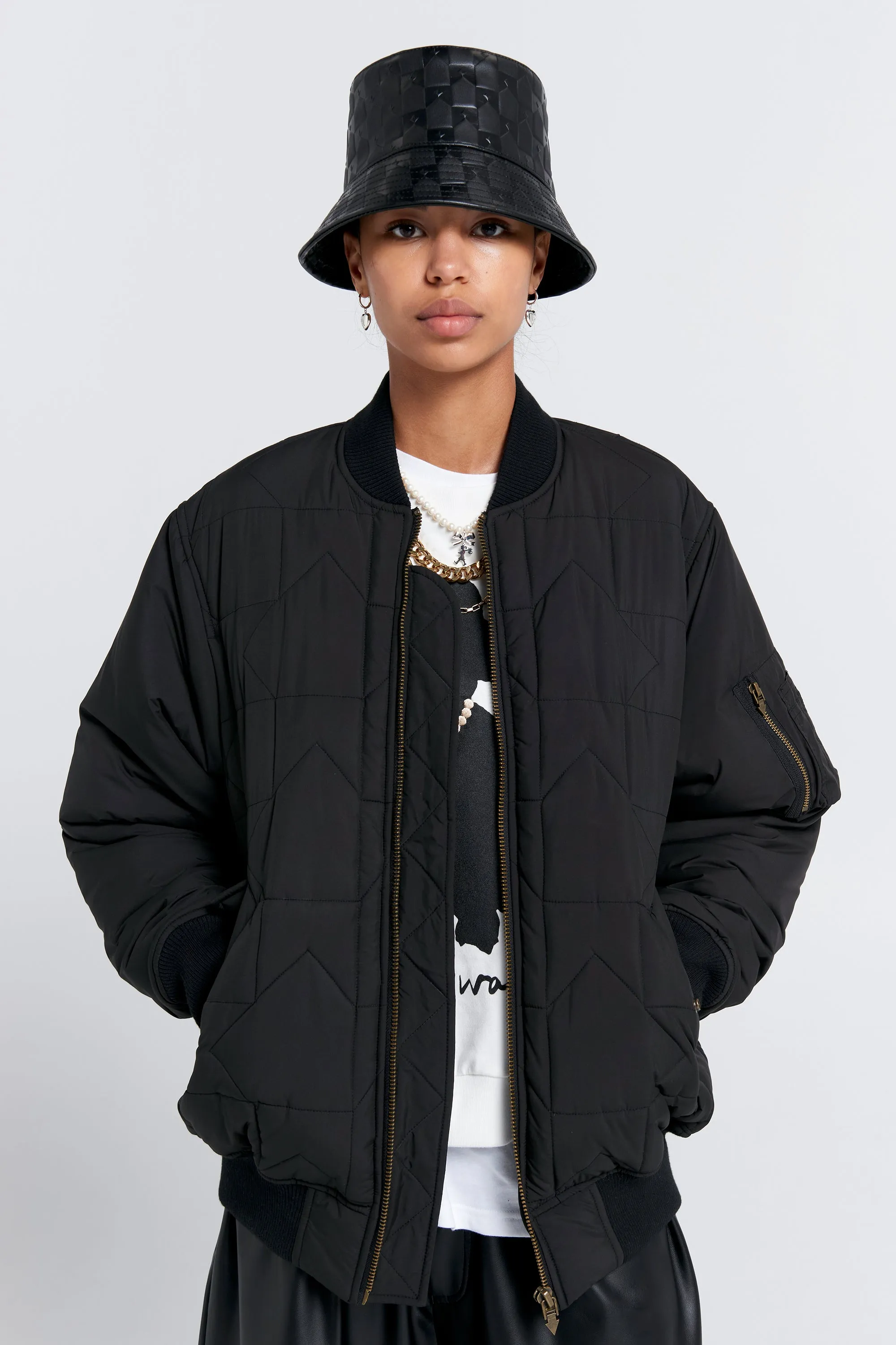 Quilted Bomber Jacket Black sold by Karen Walker product image thumbnail 2