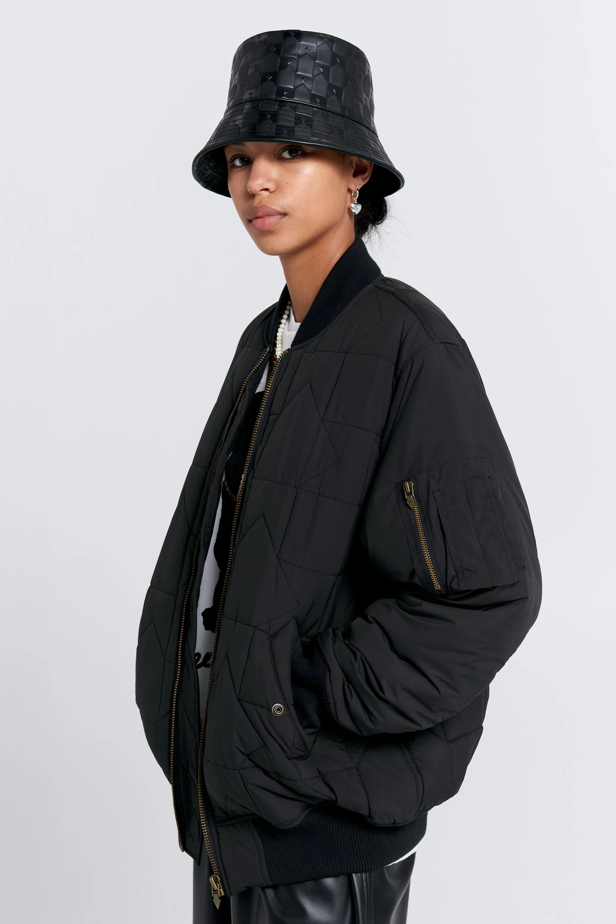 Quilted Bomber Jacket Black sold by Karen Walker product image thumbnail 3