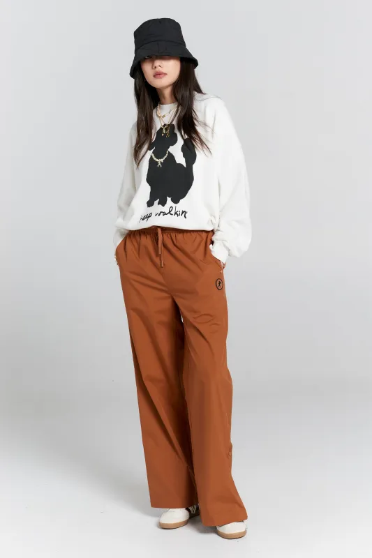Leisure Track Pants Dark Tan sold by Karen Walker