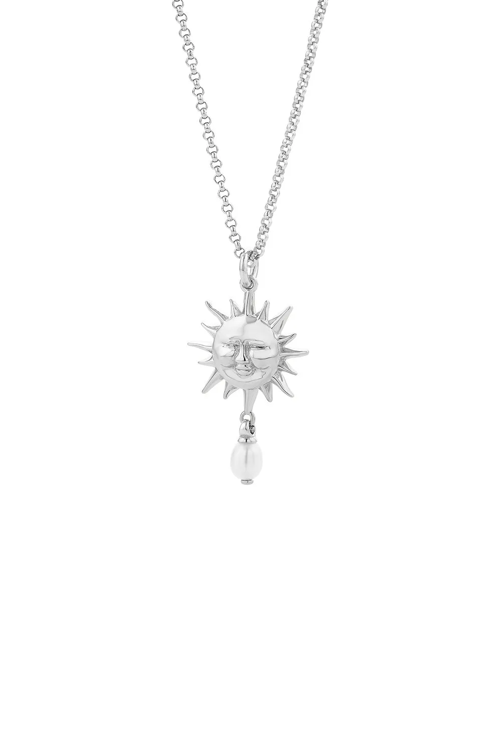 Sun Necklace with 1 x 5mm Teardrop Freshwater Pearl Silver sold by Karen Walker product image thumbnail 2