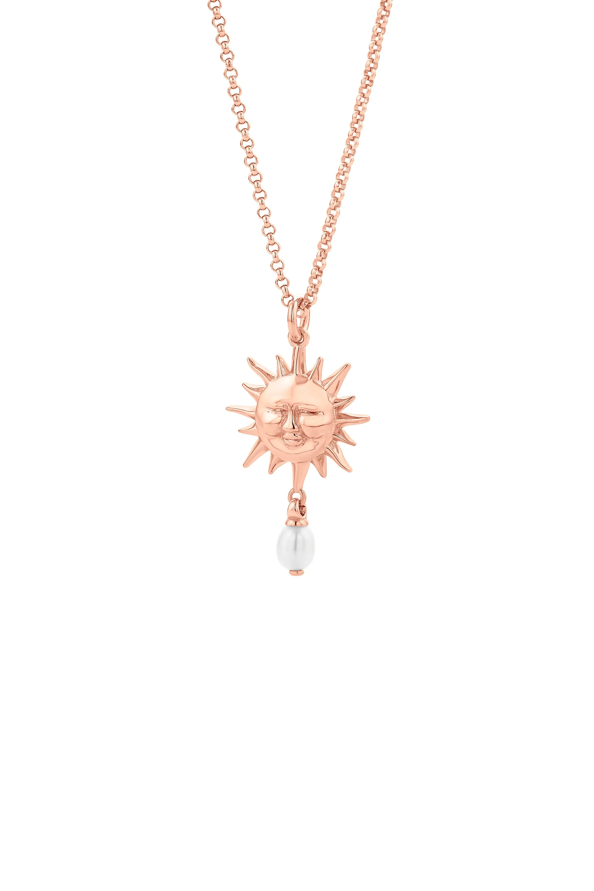 Sun Necklace with 1 x 5mm Teardrop Freshwater Pearl Rose Gold sold by Karen Walker product image thumbnail 2