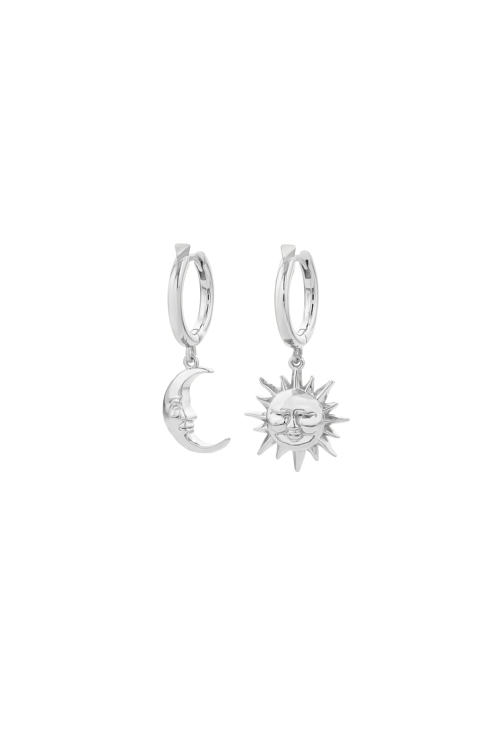 Sun & Moon Hoops Silver sold by Karen Walker