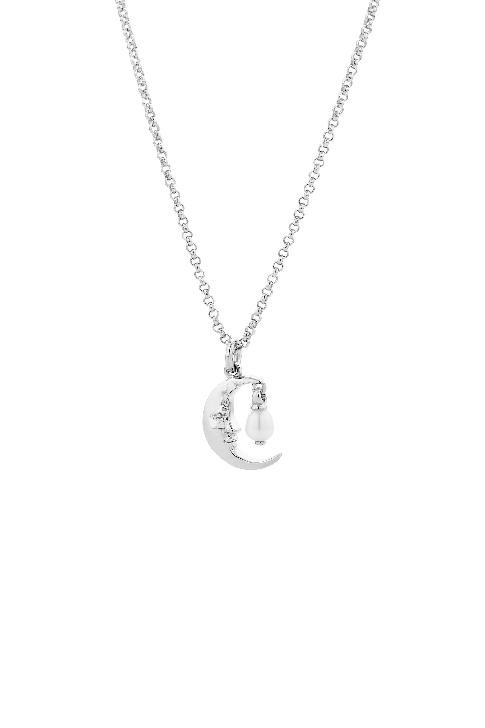 Moon Necklace with 1 x 5mm Teardrop Freshwater Pearl Silver sold by Karen Walker product image thumbnail 2