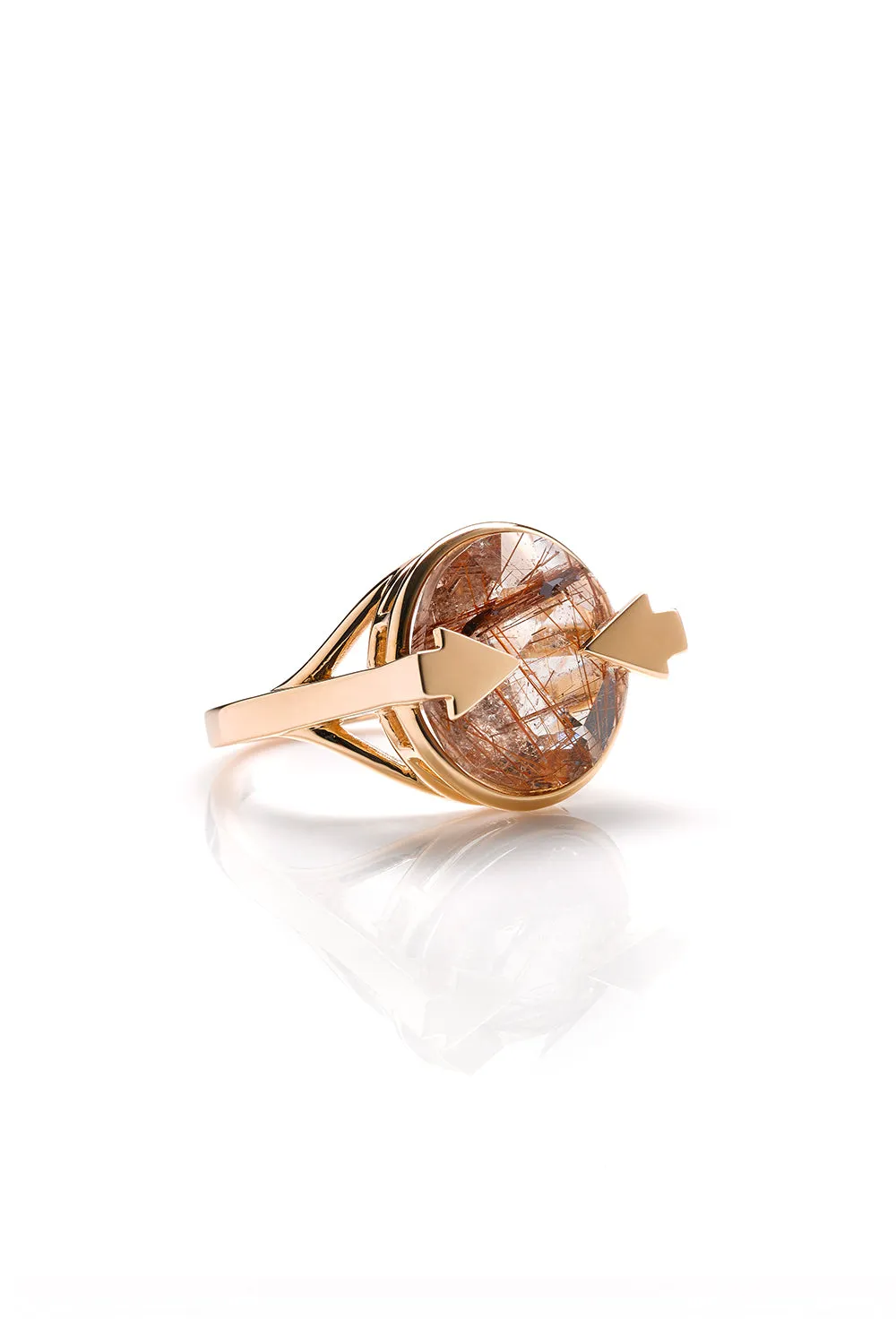 Navigator Ring with 14mm Round Rutilated Quartz Gold sold by Karen Walker product image thumbnail 2