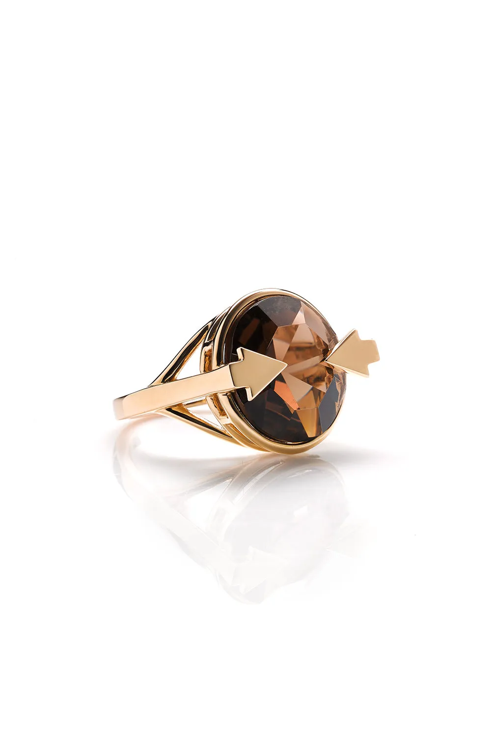 Navigator Ring with 14mm Round Smoky Quartz Gold sold by Karen Walker product image thumbnail 2