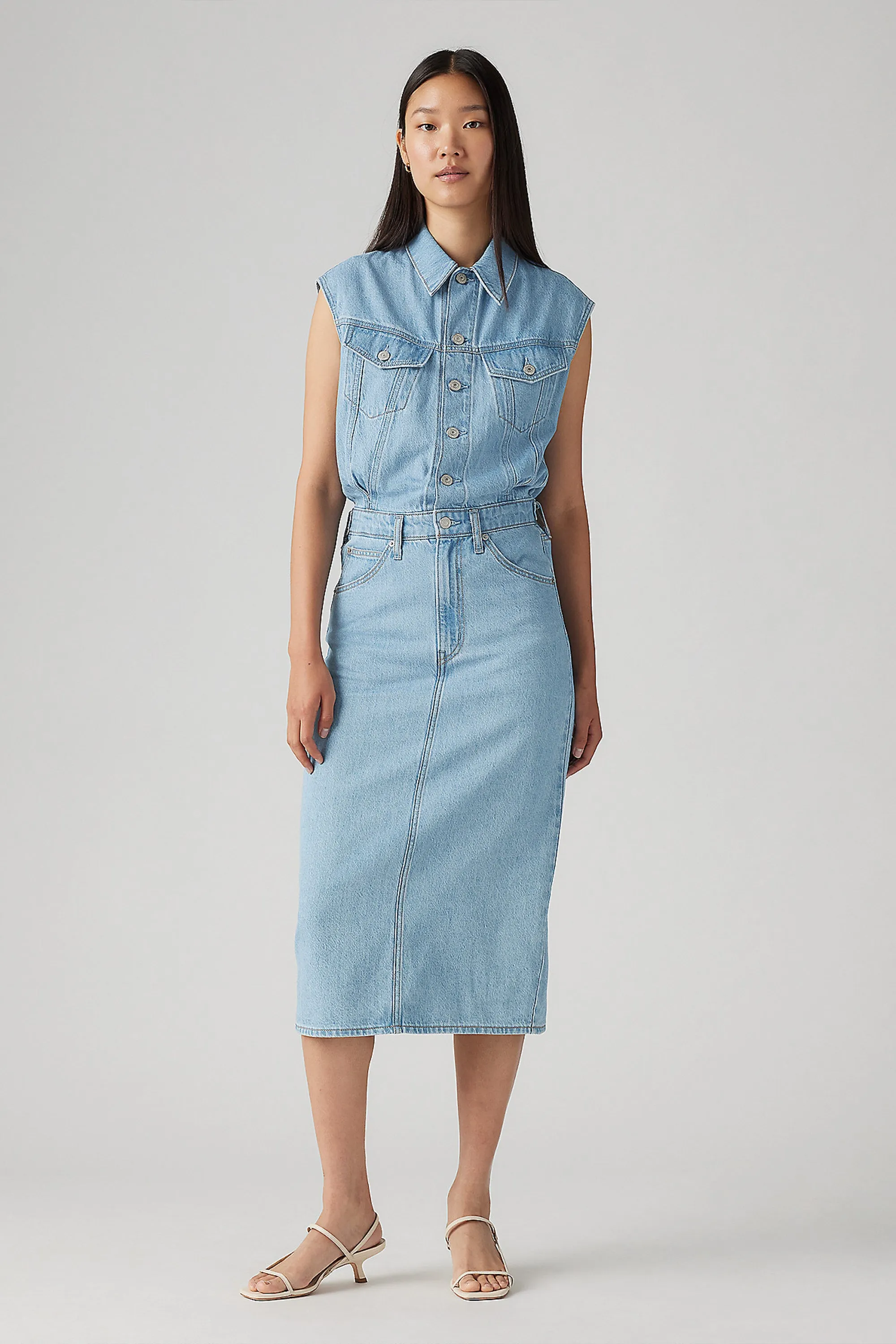 Iconic Sleeveless Dress Wrapped in Blue sold by Karen Walker