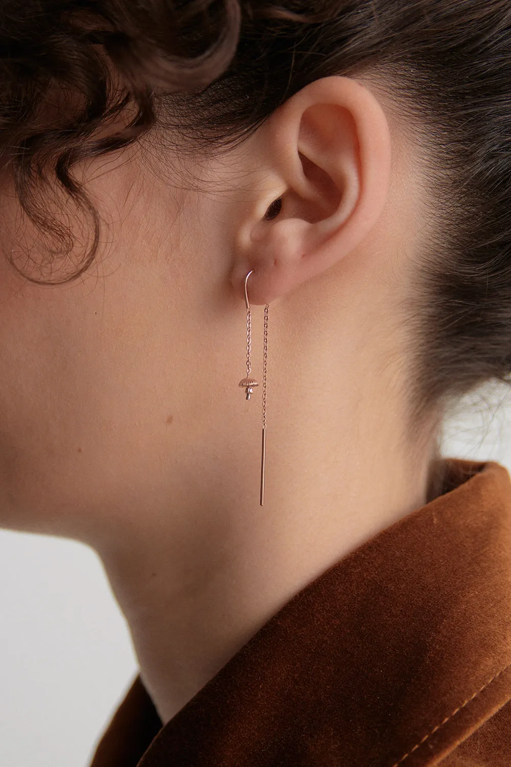 Mushroom Thread Earrings Rose Gold sold by Karen Walker product image thumbnail 2