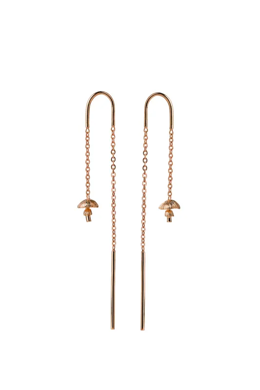 Mushroom Thread Earrings Rose Gold sold by Karen Walker