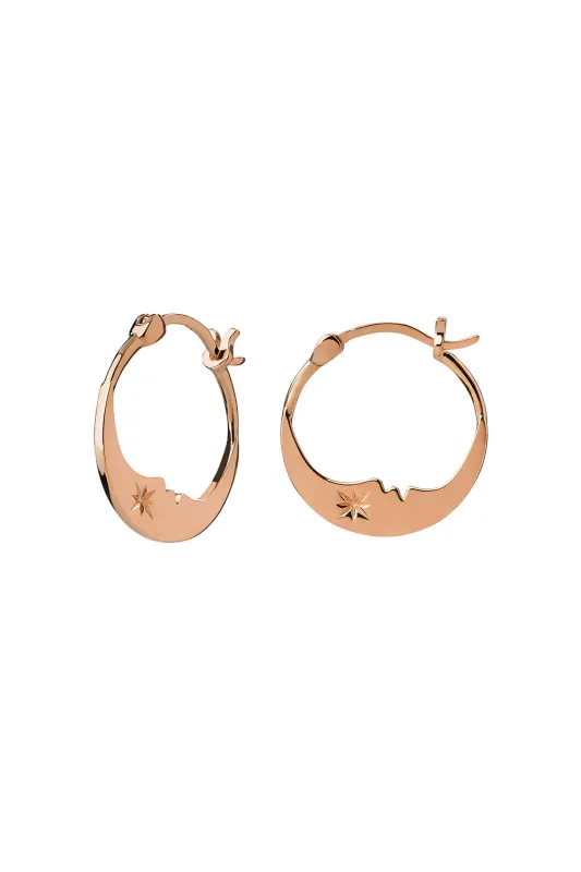 Eclipse Moon Hoops Rose Gold sold by Karen Walker