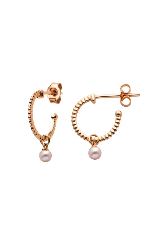 Wisdom Pearl Hoops Rose Gold sold by Karen Walker