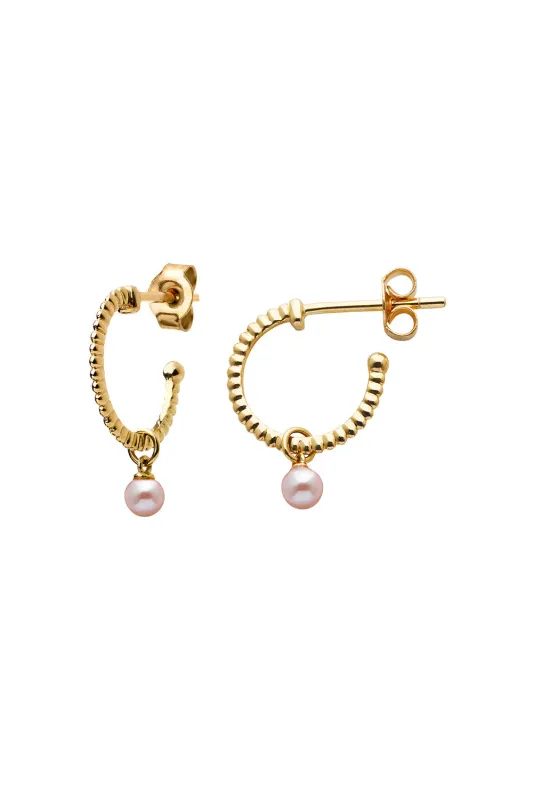 Wisdom Pearl Hoops Gold sold by Karen Walker