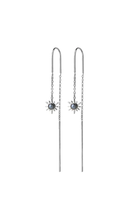 Temptation Thread Earrings Silver sold by Karen Walker
