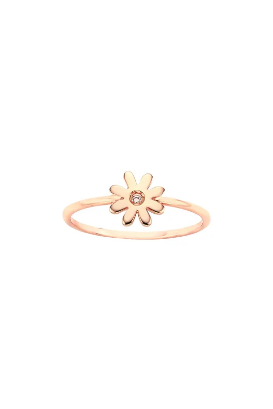 Mini Daisy Ring Rose Gold sold by Karen Walker