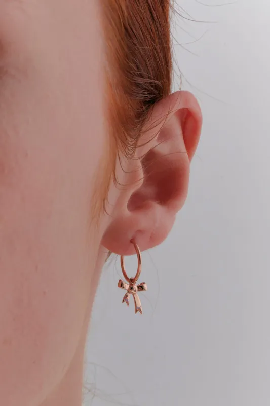 Bow Hoop Earrings Rose Gold sold by Karen Walker