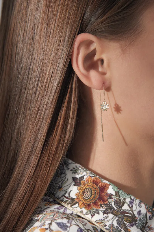 Daisy Thread Earrings Gold sold by Karen Walker