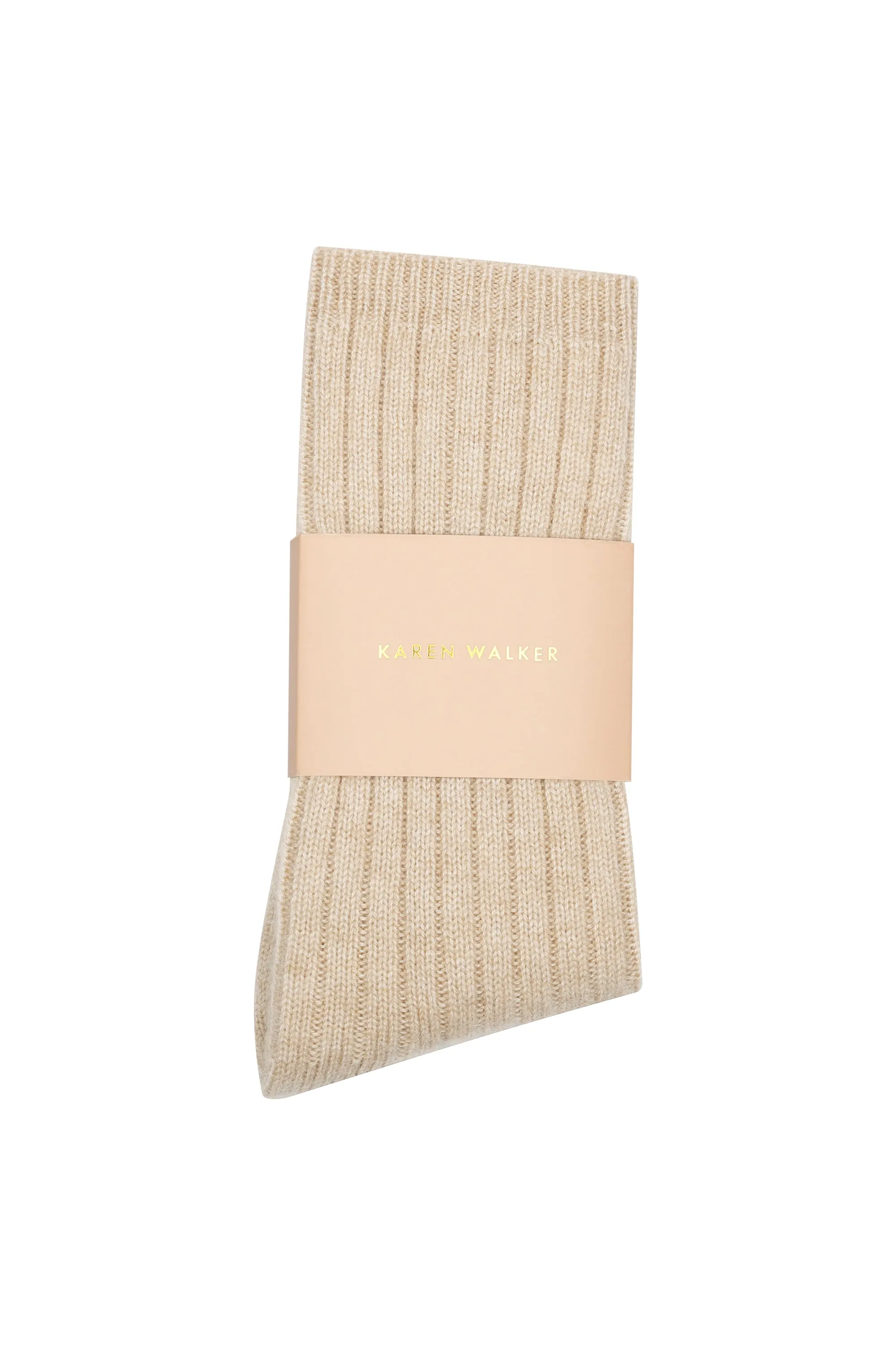 100% Cashmere Rib Socks Stone Marle sold by Karen Walker product image thumbnail 2