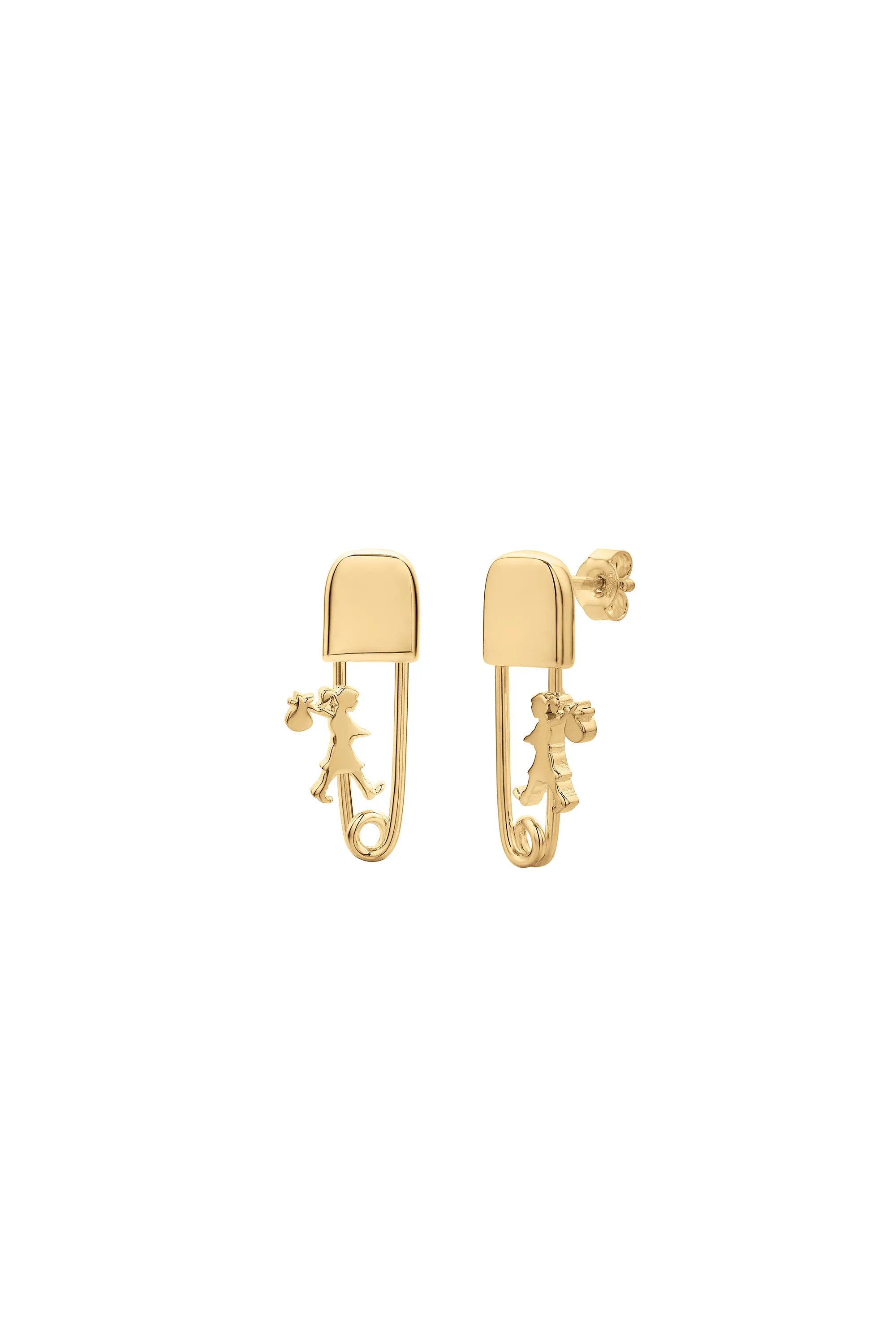 Mini Runaway Safety Pin Studs Gold-Plated sold by Karen Walker