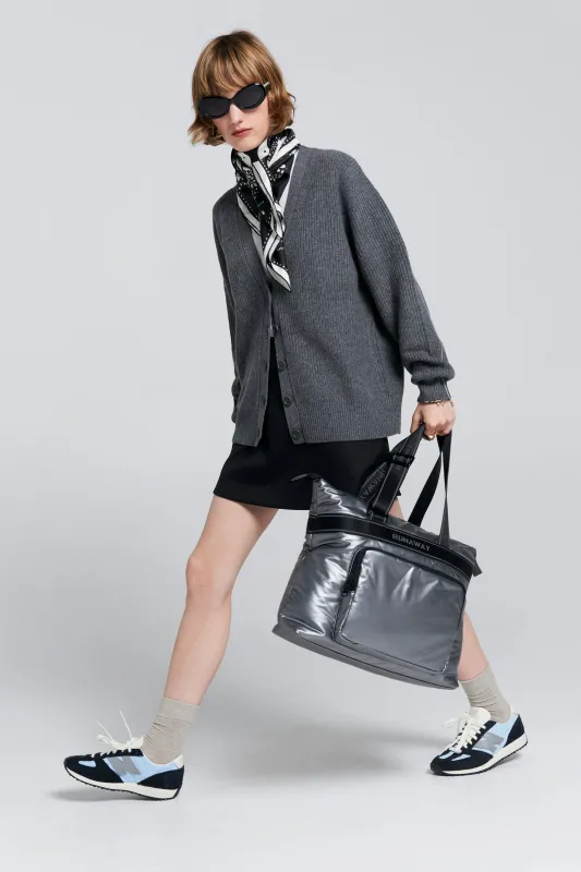 Bessie Cashmere Cardigan Charcoal Marle sold by Karen Walker