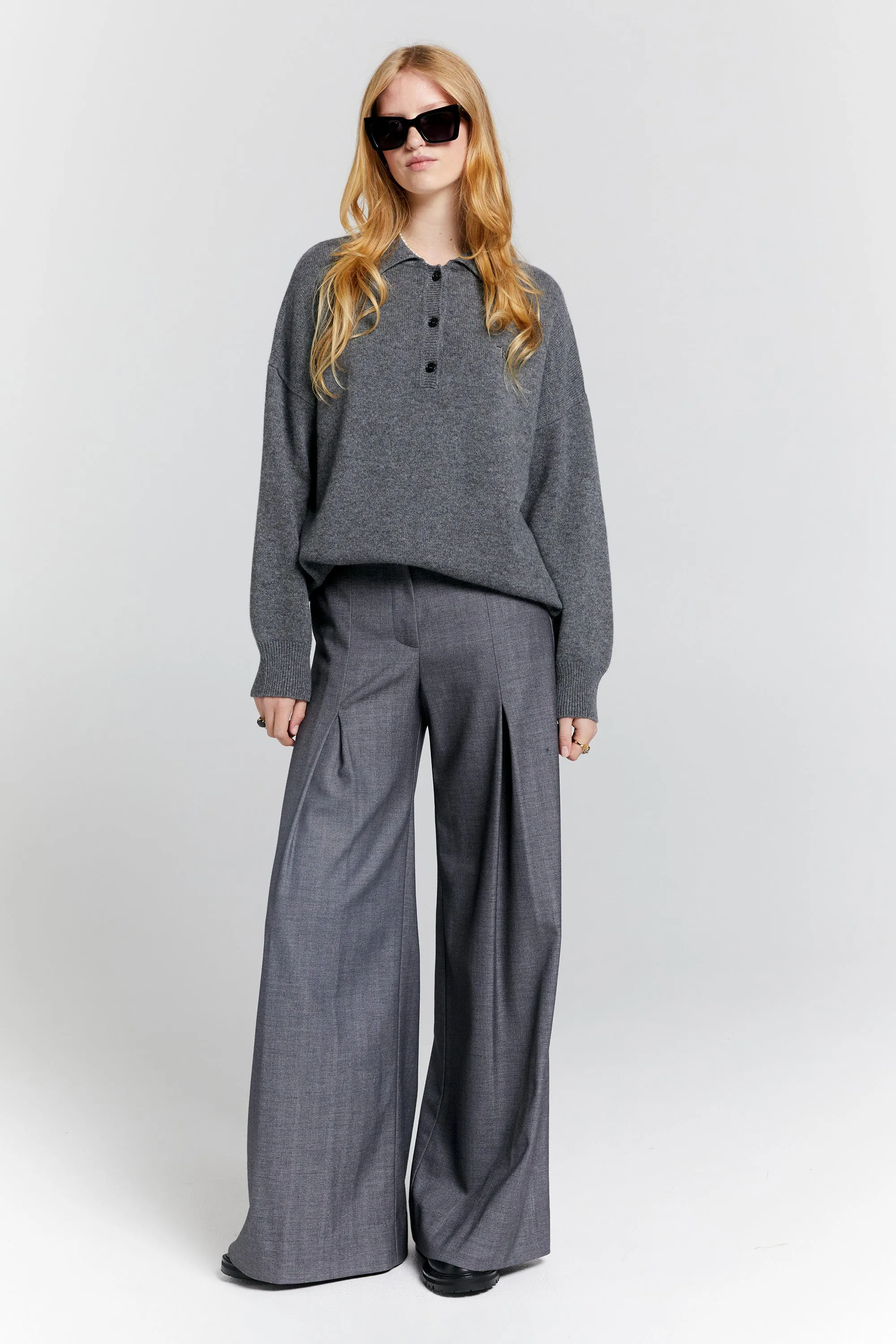 Collared Cashmere Sweater Charcoal Marle sold by Karen Walker product image thumbnail 5
